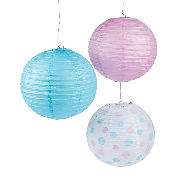 Light Pink Paper Party Wedding Lanterns 16" and 20" sizes Set of 3 12"